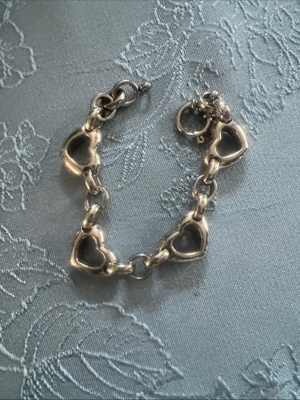 Silver Heart Link Bracelet - Silver Women's Jewelry